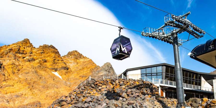 National Park Villages, blog post, Ride the Sky Waka, Ride the Sky Waka - New Zealand’s most unique gondola experience. Situated within the UNESCO dual world heritage Tongariro National Park, Sky Waka travels 1.8kms through one of the North Island’s most rugged and spectacular landscapes on Whakapapa, Mt Ruapehu.